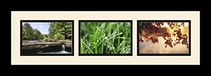 ArtToFrames Collage Photo Frame Single Mat with 3-4x6 Openings and Satin Black Frame. - color: 3 - 4x6 - (2362)