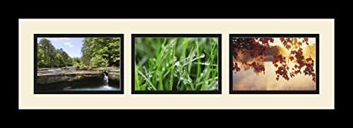 ArtToFrames Collage Photo Frame Single Mat with 3-4x6 Openings and Satin Black Frame. - color: 3 - 4x6 - (2362)