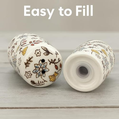 Country Floral Salt and Pepper Shakers, Unique Flower S&P Shaker Set | Hand-Painted Decorative & Functional Kitchen Decor
