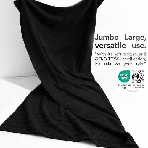 American Soft Linen 100% Cotton Luxury Turkish Towels, 35x70 XL Bath Sheet | Soft Absorbent Quick Dry OEKO Tex Standard 100 Certificated Durable Machine Washable Premium Hotel Quality - color: Black, size: 35"x70"