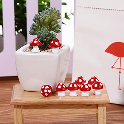 Jetec 24 Pcs Mini Mushrooms for Crafts Fairy Tiny Resin Garden Mushroom Small Figurines Miniatures Little DIY Accessories Gift Bulk for Home Dollhouse Handmade Landscape Aquarium Potted Decoration