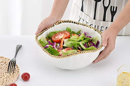 Pampa Bay Salerno Porcelain Salad Bowl (White) - color: White