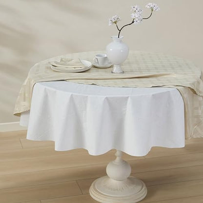 Newbridge Quilted Waterproof Cut to Fit Table Pad Protector with Flannel Backing, Heat Resistant, Wipe Clean, Cushioned Pad Protects Table from Spills and Scratches 52 inch Round - size: 52" (Round)