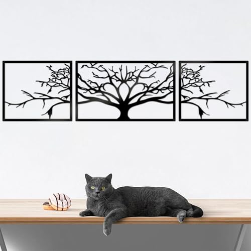 cape leadwort 3Pcs Tree of Life Wall Art, Metal Tree Life Wall Decor, Tree of Life Wall Hanging, Family Tree Wall for Bathroom Kitchen Living Room Bedroom - color: Classic