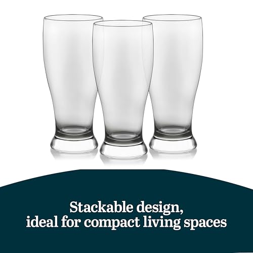 Libbey Classic Pub Beer Glasses Party Pack, Stackable, Modern Bar Glassware Set of 12, Large All Purpose Pint Beer Glasses for Stouts, Ales and More - color: Pub 12