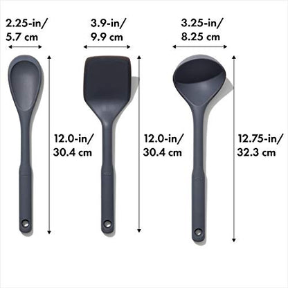 OXO Good Grips 3-Piece Silicone Utensil Set, Gray, One size - style: 3-Piece Set