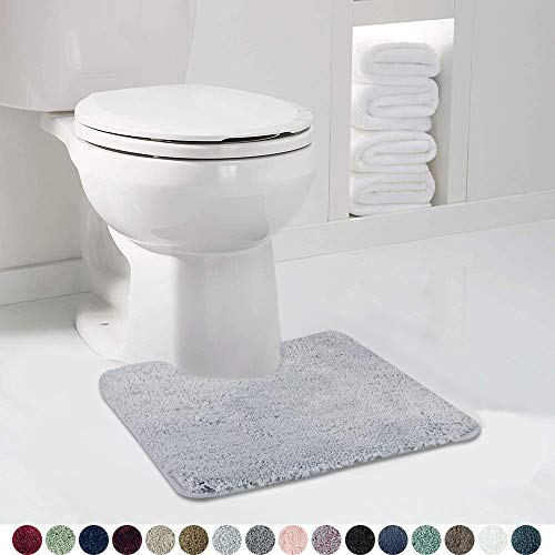 Walensee Shaggy 2 Piece Bath Rug Sets (Growing Blue) U Shape Contour 20 x 24 and 20 x 32 Plush Absorbent Non Slip Machine Wash/Dry Rugs & Mats - color: Growing Blue