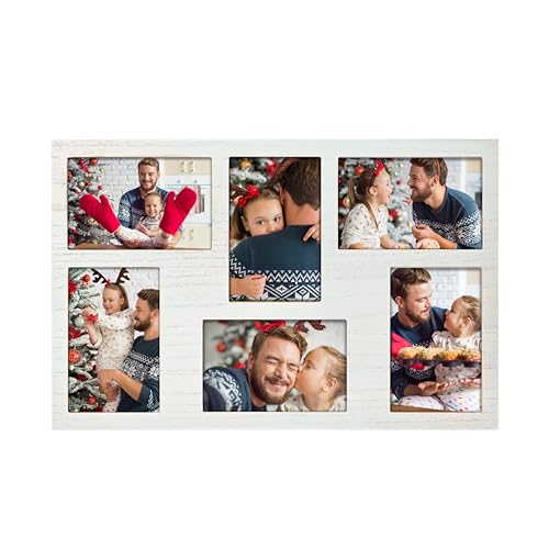 4x6 Collage Picture Frame Family Photos Display - 6 Openings | Collage White Picture Frame for Family Wall Hanging or Tabletop Picture Frame Decor Home Decor - color: 6 Openings - White - 4x6