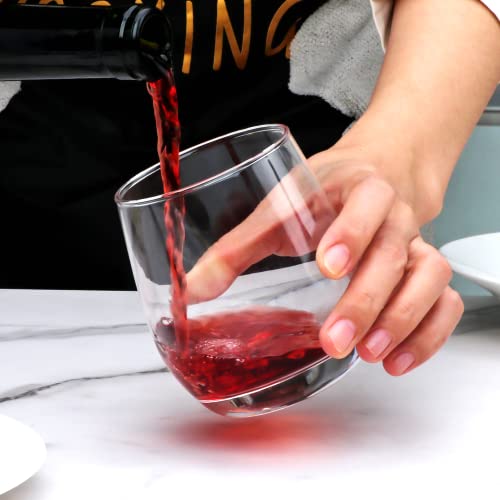 12 oz Wine Glasses,Stemless Wine Glasses Set of 24 | Wine Glass Tumbler for Red or White Wine,High-end Banquet,Party,Bar,Wedding,Gift