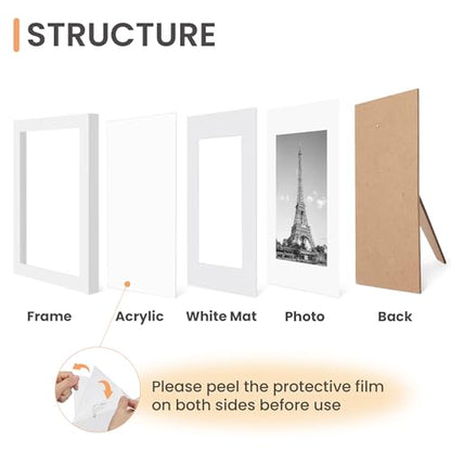 upsimples 4x6 Picture Frame Set of 10, Display Pictures 3.5x5 with Mat or 4x6 Without, Multi Photo Frames Collage for Wall or Tabletop Display, White | Fit 3.5x5 and 4 x 6 Photos, Wall or Tabletop Display, For Gallery Hallway Living Room, For Christmas Mo