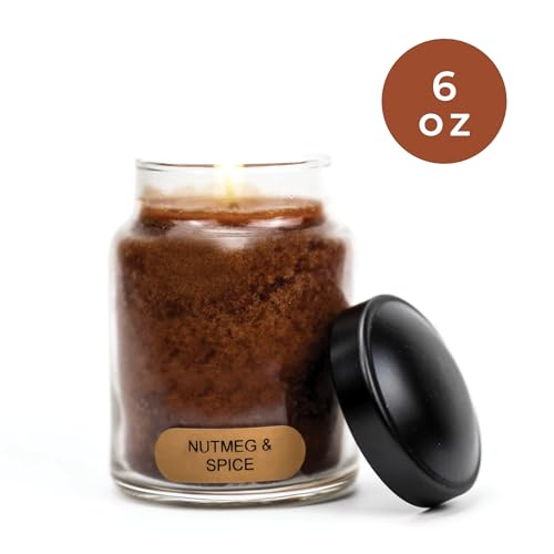 A Cheerful Giver - Nutmeg & Spice - 6oz Baby Scented Candle Jar with Lid - Keepers of the Light - 35 Hours of Burn Time, Gift for Women, Brown - size: 6 oz, style: Nutmeg & Spice