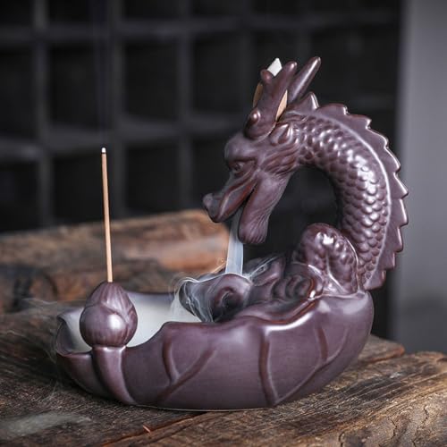 LUNIZ Incense Burner Backflow Incense Burner Home Furnishings Backflow Incense Burner Indoor Waterfall Fountain Room Decoration Incense Holder