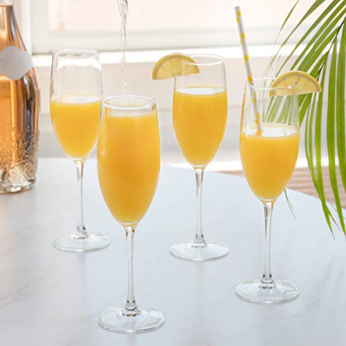 Arc International Luminarc Cachet 8 Ounce Champagne Flute, Set Of 4, glass, Clear - size: 8 oz (Set of 4), style: Ecommerce Packaging