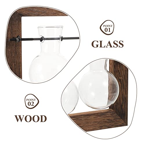 Happyyami 1 Set Wall Mounted Glass Planter Hydroponics Glass Planter Hydroponic Plant Pots Propagation Tubes Hydroponic Planter Hydroponics Vase Hanging Bracket High Borosilicate Glass