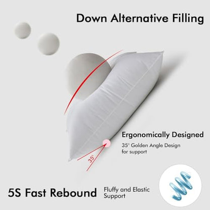 MIULEE 18x18 Inch Synthetic Down Alternative Pillow Insert | Decorative Throw Pillow 18 x 18 Inch Body Bed Sleeping Ultra Soft Fluffy Form for Sofa Couch Bed - size: 18x18Inch (pack of 1)