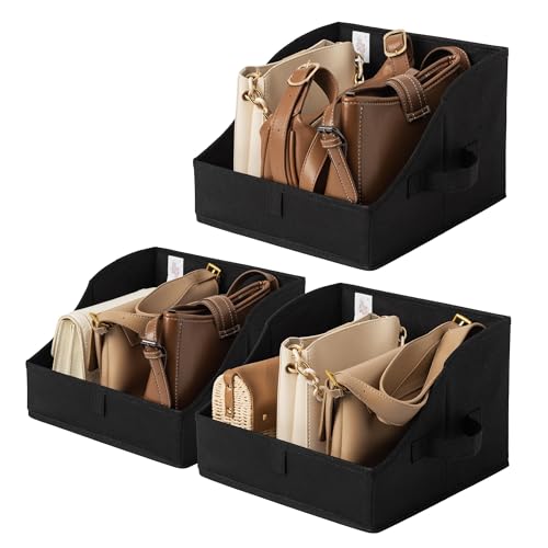 GRANNY SAYS Trapezoid Closet Storage Bins, Small, Black, 3-Pack | Fabric Storage Bins for Closet Shelves, Cube Shelf, Closet Organizers and Storage for Clothes, Purse, Toys, Towels - color: Black, size: 11½"L x 11½"W x 7¾"H