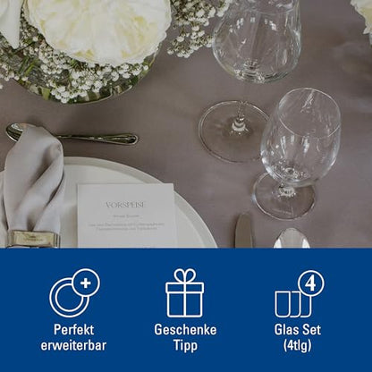 Villeroy & Boch La Divina Collection Water Goblet, Set of 4, Crystal Glass, 11 oz Capacity, Clear | Crystal glass water goblets, made in Europe, dishwasher safe, dress up water service for stylish occasions - style: Water goblet