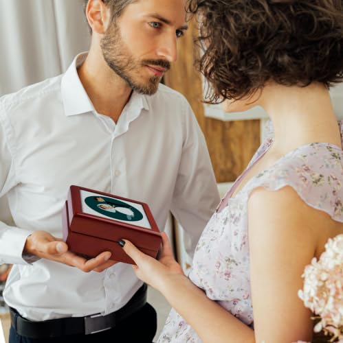 3dRose Cartoon Bride and Groom Holding Both Hands Jewelry Box 7 x 7 inch with 4 inch tile