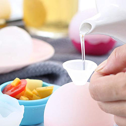 KongNai 4 Sizes Kitchen Funnel Set, Food Grade Silicone Collapsible Funnel, Funnels for Kitchen Use Filling Bottles, Canning, Cooking, and Water Powder Transfer