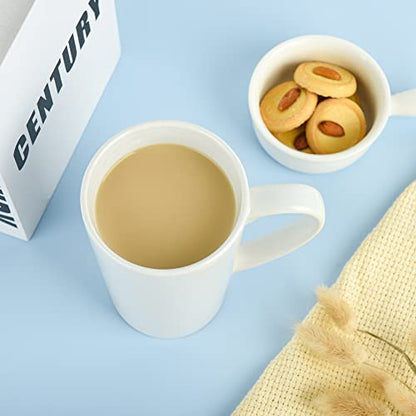 BYCNZB 22oz white Super Large tall Ceramic Coffee Mugs Large Handles Set of 4 - color: tall white