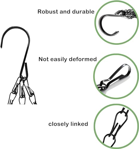 PCTC 3 Pack 23 inch Hanging Basket Chain,Hanging Plant Holder | Flower Pot Basket Chains 3 Point Replacement Chain Hangers with S Hooks for Planters, Bird Feeders, Lanterns & Garden - size: 23 inch