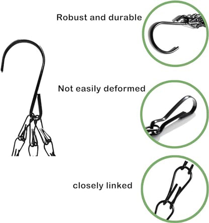PCTC 3 Pack 23 inch Hanging Basket Chain,Hanging Plant Holder | Flower Pot Basket Chains 3 Point Replacement Chain Hangers with S Hooks for Planters, Bird Feeders, Lanterns & Garden - size: 23 inch