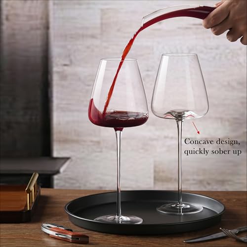 Crystal Red Wine Glasses Set of 4, Hand Blown Wine Glass 22OZ | Thin Rim, Long Stem, Premium Gift for Red Wine, Pinot Noir, Wedding, Christmas, Anniversary - color: 22oz(4-pack)