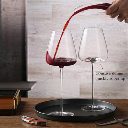 Crystal Red Wine Glasses Set of 4, Hand Blown Wine Glass 22OZ | Thin Rim, Long Stem, Premium Gift for Red Wine, Pinot Noir, Wedding, Christmas, Anniversary - color: 22oz(4-pack)