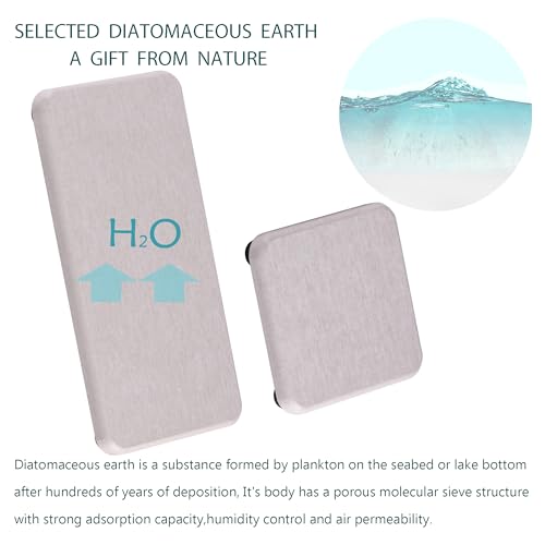 NiuYichee Set of 4 Water Absorbent Diatomite Coasters, Diatomaceous Earth Kitchen Soap Dish, Bathroom Trays, Water Absorbing Stone Used for Hand Soaps & Plants & Toiletries in The Modern Home - color: Set of 4 Light Gray