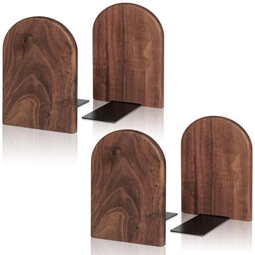 Book Ends,2 Pair Large Bookends Wood Book Ends Universal Economy Bookend (2, Large) - size: Large