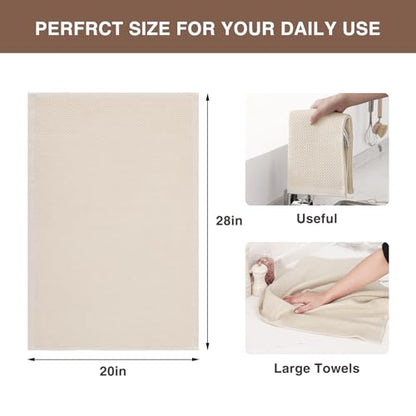 Homaxy 100% Cotton Oversized Waffle Weave Kitchen Towels, 7-Pack, Beige | 20 x 28 Inches, Ultra Soft Absorbent Dish Towels, Quick Drying Large Cleaning Towels - color: Beige, size: 20 X 28 - 7 Pack