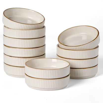famiware Ceramic Soy Sauce Dish, 4oz Dipping Bowls Set of 12, White | Individual Dip Sauce Cups/Dishes/Plates, Small Serving Bowls for Side Dishes, Condiments, Sushi, Appetizers, Reactive Glaze - color: White, size: 12pcs