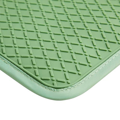 Ohocut Sage Green Checkered Pot Holder, Checkerboard Potholders for Kitchen, Silicone Pot Holders with Pocket for Kitchen Clearance 2 Pack Set, Hot Pads and Oven Mitts for Cooking Baking - color: Sage Green