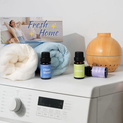Diffuser Fragrance Oils, Aromtopia Essential Oils for Diffusers for Home, 6x10ml Fresh Home Set, Clean Scents for Candle Soap Making, Dryer Ball, Fresh Linen, Crisp Breeze, Fresh Laundry, Lemon