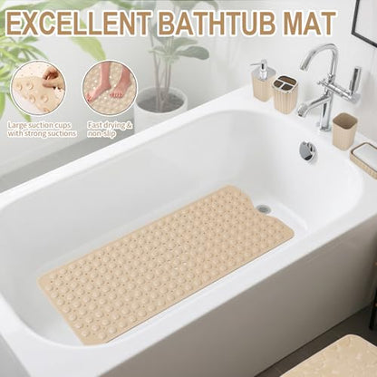 XLHOMO 26PC Bathroom Accessories Set - Gorgeous Bathroom Set, Beige Bathroom Accessory Set, Shower Curtain Set with Bathtub Mats for Shower Tub, Trash Can & Soap Dispenser - size: Bath Set+Bathtub Mat+Shower Curtain&Rugs, style: Beige&Silver