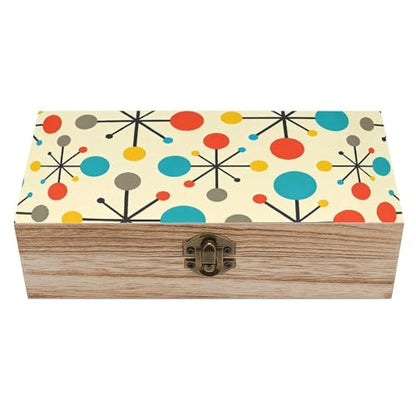 Retro Mid Century Wooden Keepsake Box Wood Memory Box with A Hinged Lid Wooden Storage Boxes Wood Gift Boxes for Picture Letter Time Capsule Keep Memories 8 * 3.7 * 2.3in