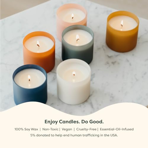 Dignity Series Lavender & Bergamot Scented Candle | Made in the USA Luxury Clean Soy Wax Candles - Long Lasting Ivory Glass Jar Candle for Home - 1 Wick - 5.3oz - color: Lavender + Bergamot
