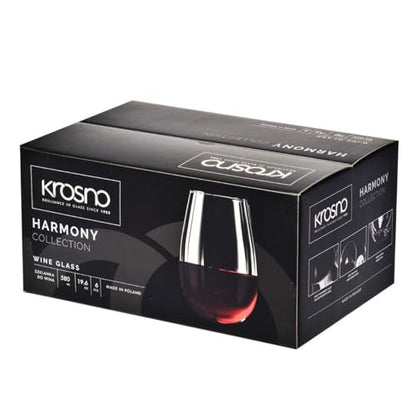 Krosno Wine Glasses Set of 6, 19.6 oz, Harmony Collection | White or Red Wine Set, Lead-Free Crystal Glassware, Drinking Glasses, Aperol Spritz Glases, Wedding Gift, Dishwasher Safe - style: Wine 19.6 oz (Set of 6)