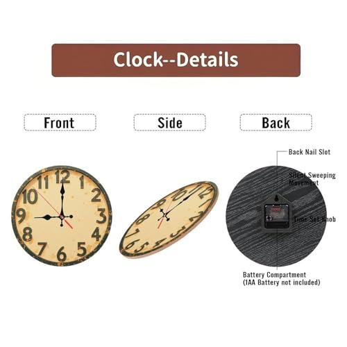 Speckled Beige Minimalist Wooden Wall Clock (25cm×25cm)