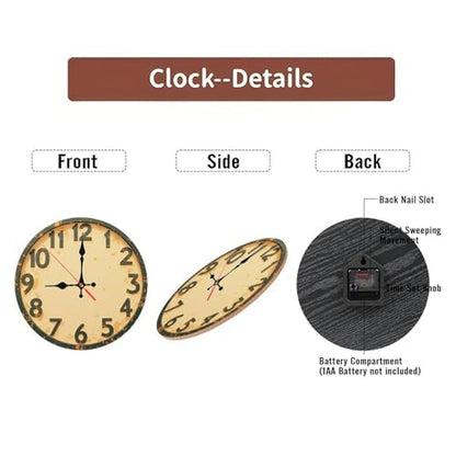 Speckled Beige Minimalist Wooden Wall Clock (25cm×25cm)