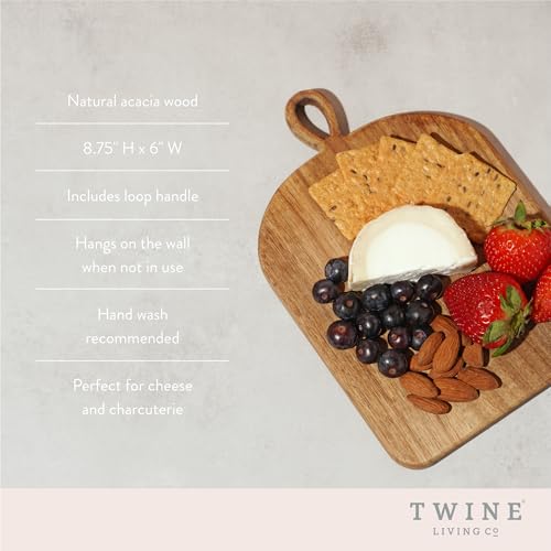 Twine Small Serving Board, Charcuterie Boards Accessories Appetizer Serving Tray, Small Cutting Board Acacia Wood Serving Tray Set of 1 - style: Small Acacia with Handle