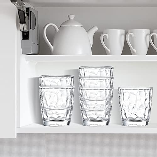 Plastic Clear Water Tumblers Set of 4, 10-ounce Transparent Unbreakable Drinking Glasses, Acrylic Reusable Juice Wine Cups Dishwasher Safe Water Tumblers Camping Portable Cups, Easy To Storage (Clear) - color: Clear