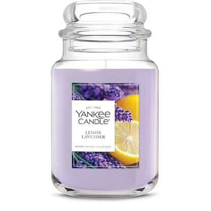 Yankee Candle Lemon Lavender Scented Candle, 22oz Large Jar with up to 150 Hour Burn Time, Giftable, Birthdays - color: Lemon Lavender, size: Large Jar