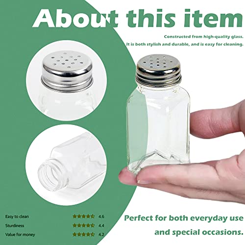 1st Choice Salt and Pepper Shakers with Stainless Tops Set of 2 (Square Shakers) - style: Square Shakers