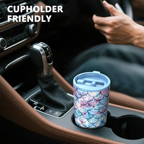 TILUCK 20 oz Insulated Coffee Tumbler with BPA-Free Lid | Travel Coffee Mug, Dishwasher Safe, Cup Holder Friendly, Double-Wall Vacuum Insulation for Hot & Cold Drinks, FishScales - color: FishScales, size: 20 Ounces
