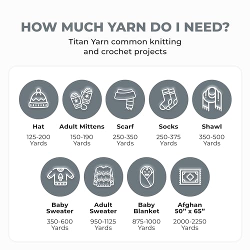 Mary Maxim Titan Bulky Yarn, Weight 5 Acrylic, Chunky Yarn for Crocheting and Knitting, Ideal for Thick, Soft Blankets, Throws, and Graph Style Sweaters, 80 Yards - Medium Grey - 1 Skein - color: Medium Grey