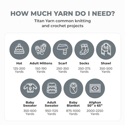 Mary Maxim Titan Bulky Yarn, Weight 5 Acrylic, Chunky Yarn for Crocheting and Knitting, Ideal for Thick, Soft Blankets, Throws, and Graph Style Sweaters, 80 Yards - Medium Grey - 1 Skein - color: Medium Grey