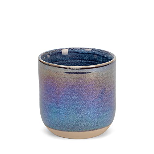 Elanze Designs Glossy Reactive Glaze Large 17 Fluid Ounce Everyday Kitchen Food Grade Ceramic Stoneware Coffee Mug Cup with Comfort Curved Handles, Set of 4, Purple Rainbow - color: Purple Rainbow