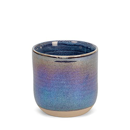 Elanze Designs Glossy Reactive Glaze Large 17 Fluid Ounce Everyday Kitchen Food Grade Ceramic Stoneware Coffee Mug Cup with Comfort Curved Handles, Set of 4, Purple Rainbow - color: Purple Rainbow