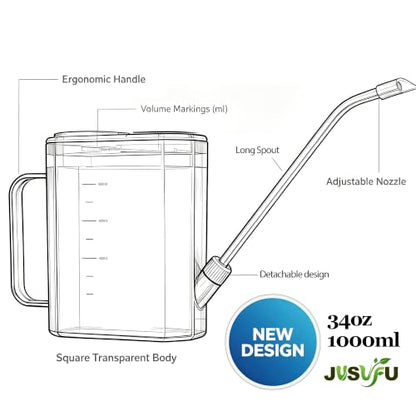 Watering Can Indoor,34oz/1000ml | Small Watering Cans for House Plants, Succulents and Flowers, Long Spout